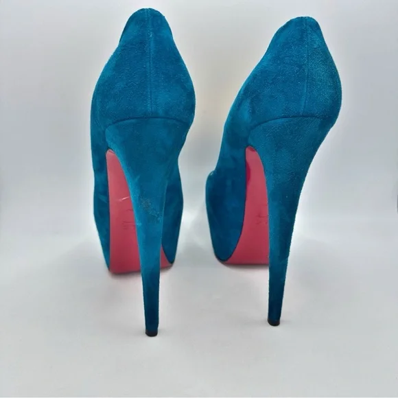 Christian Louboutin Daffodile 160 Suede Peacock Pumps 40 - Picture 4 of 10